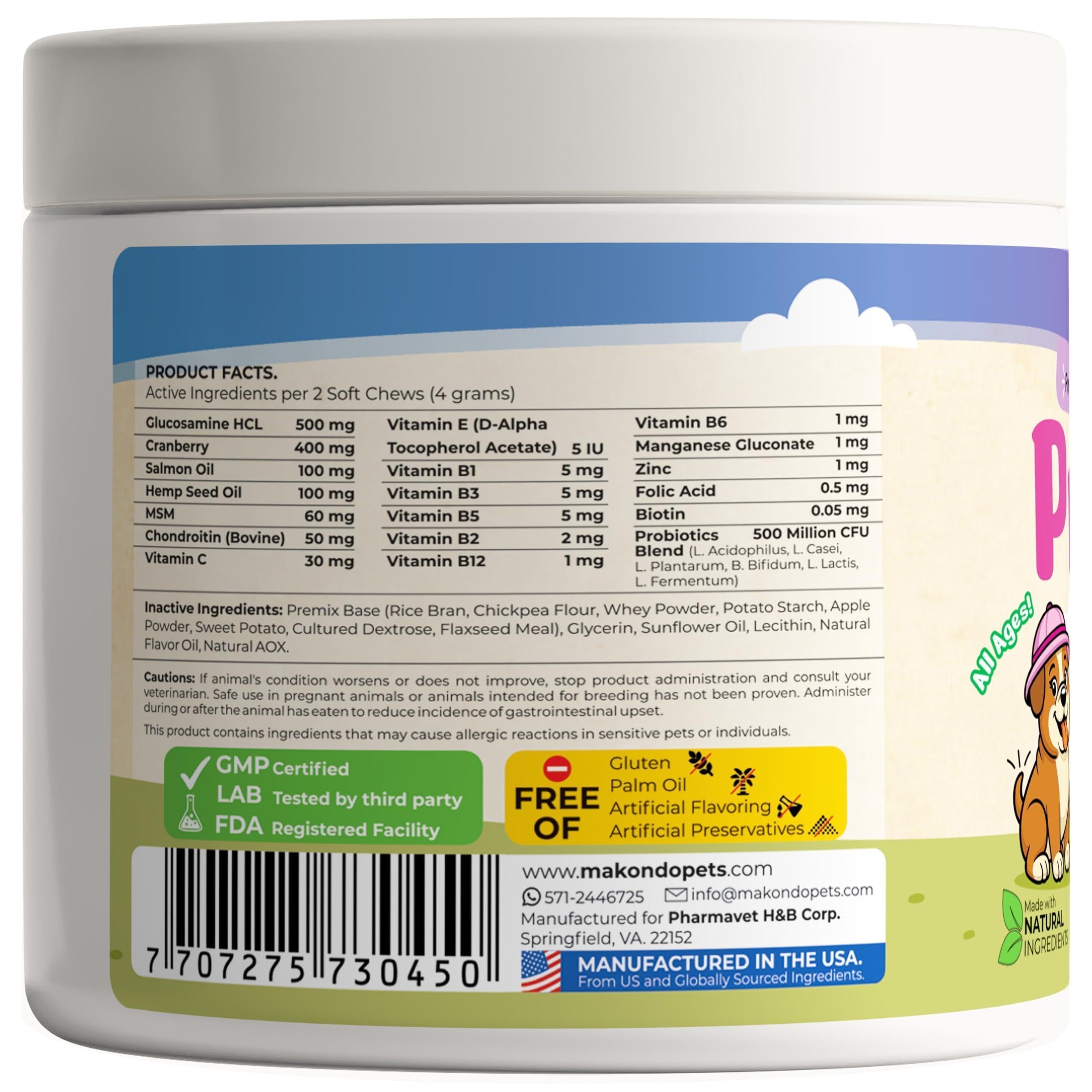 Dog Prenatal Vitamins 120 Soft Chews Multivitamin Folic Acid Zinc B Complex DHA & EPA Omegas and Probiotics Supplement for Pregnant Nursing Breastfeeding Pet Mom & Puppy Vitamin Formula