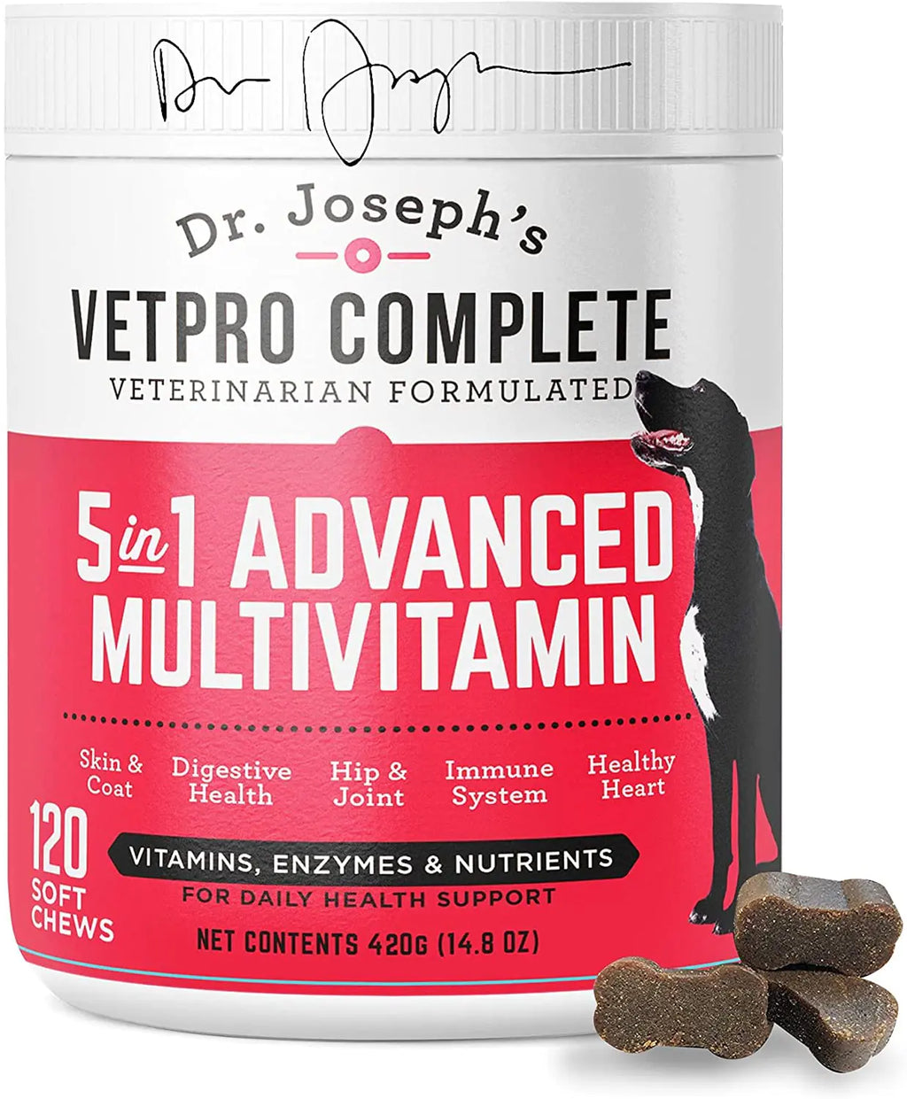 Dr. Joseph's VetPro Advanced 5-in-1 Dog Multivitamin Chews 120ct